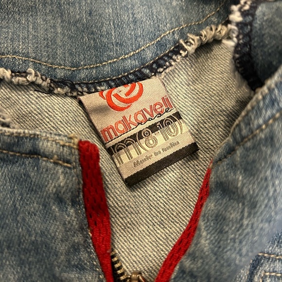 Denim and Red Kids Casual Dress - Picture 2 of 7